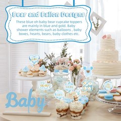 Weecent 48 Pcs We Can Bearly Wait Cupcake Toppers Bear Baby Shower Decoration…