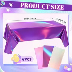 Purple Pink Silver Iridescent Kpop Party Decorations Tablecloth 54 x 72″ Party