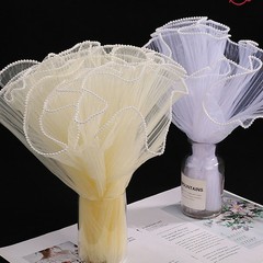 28cmx4M Flower Wrapping Paper Wave Yarn Florist Bouquet Packaging Lace Mesh