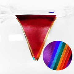 Rainbow Party Decorations Colorful Metallic Fabric Triangle Pennant Banner Flag