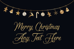 Big Poster Print Laminated Christmas Backdrop Gold Black Scene Setter Any Text