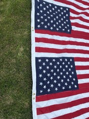 Large American Flag Backdrop 4 Sewn Flags Patriotic Event Display- 131×58.5 5”