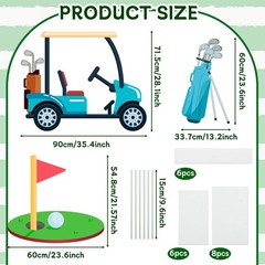 3 PCS Large Golf Birthday Party Decorations Kit Hole In One Photo Booth Props