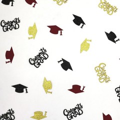 200 PCS Maroon Gold Graduation Confetti Class of 2026 Glitter Congrats Scatter