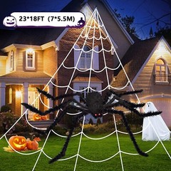 Large 79″ Spider 280 LED String Light Outdoor timer Halloween Party decoration