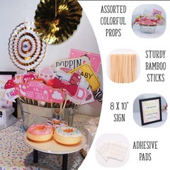 41-PC 90s Photo Booth Props Kit, 8×10 Sign, 45 Sticks, 90s Party Decorations