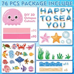 Under The Sea Ocean Bulletin Board Decorations Summer Fish Wall Decor Set