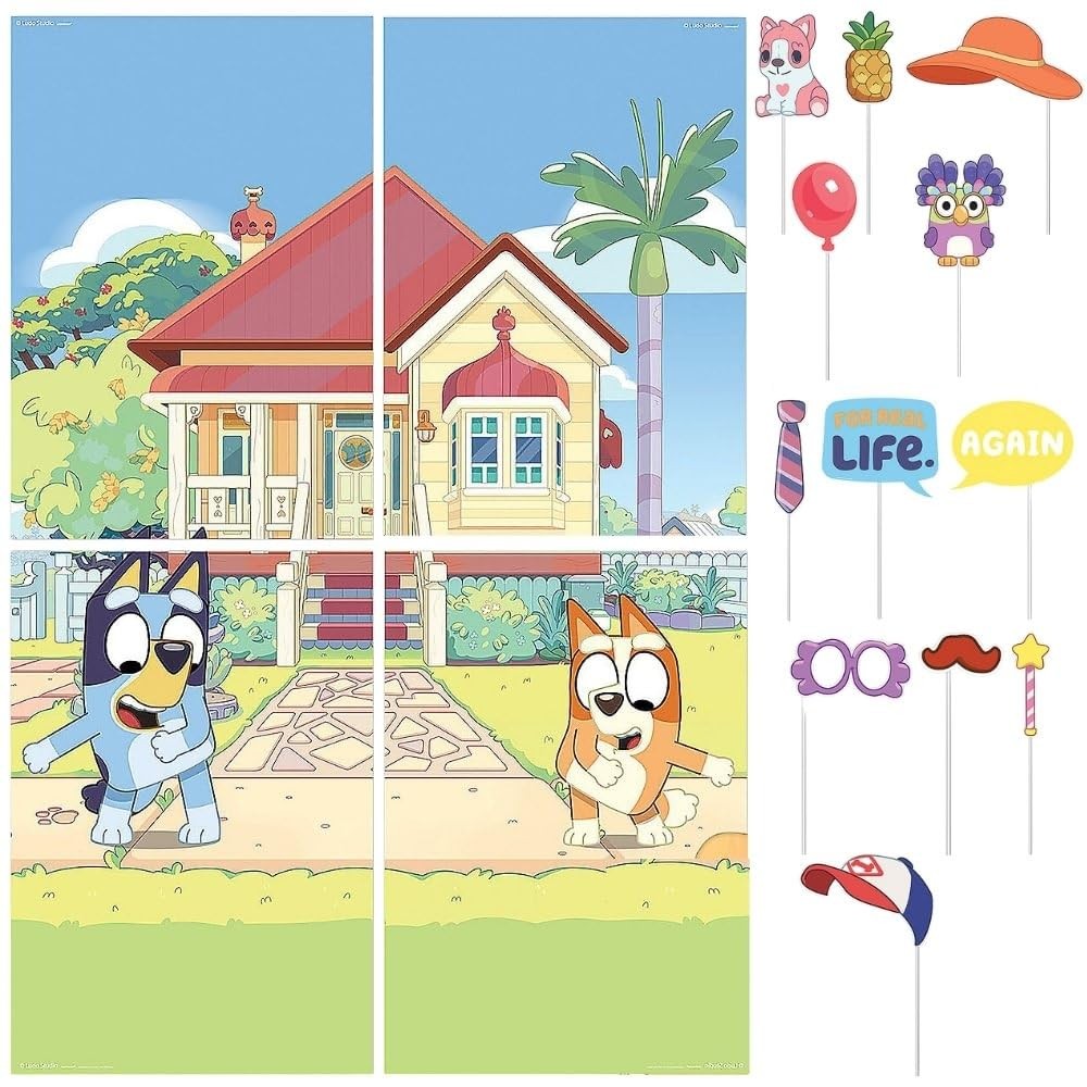 Bluey Scene Setter Decorations with Props for Parties and Events 16 Pieces
