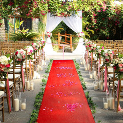 Juvale Red Carpet Runner for Party – Ceremony Entrance Decor with Red Party Carp