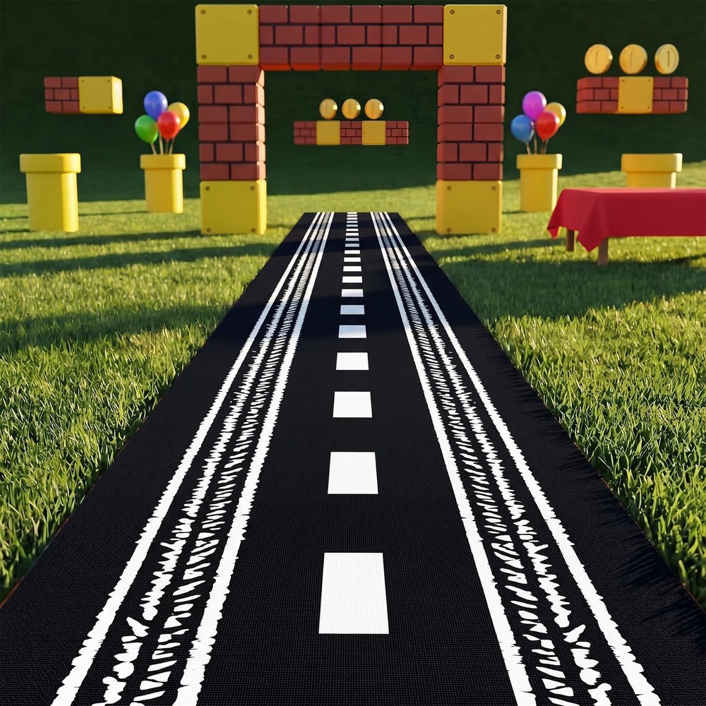 Super Themed Party Decorations Race Car Party Supplies, 10 Feet Racetrack Flo…