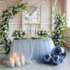 16″ Disco Ball Large Mirror Ball Glass Tiles for Wedding DJ Stage Event Blue