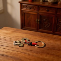Feng Shui Charm Brass Horse Keychain Feng Shui Figure Metal Alloy Finish