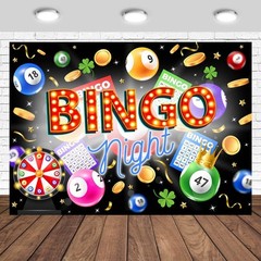 Bingo Night Game Time Backdrop Photography Background Banner Party Supplies