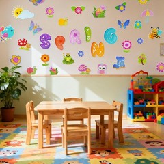 70 PCS Hello Spring Bulletin Board Decorations Floral Plants Paper Cut Outs
