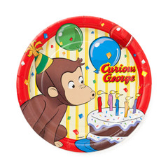 Curious George Birthday Party Decorations Banner Swirls Plates Cups Hats Bags