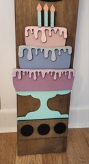 Birthday Interchangeable Porch Leaner – Custom Wooden Front Porch Sign with Swap