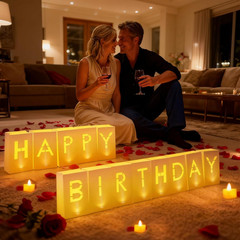 Happy Birthday Decoration for Men Women, Valentine’S Day Light up Letters Lumina