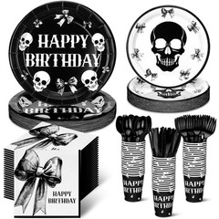 Gothic Birthday Decorations 210 Pcs Tabbed Party Kit Gothic Halloween Happy