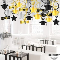 KatchOn Hanging Graduation Decorations 2026 | Black and Gold Graduation Hangi…