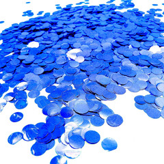 Blue Foil Metallic Round Table Confetti Decor Circle Dots Mylar Table Scatter Co
