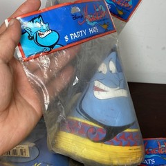 VTG 90s Aladdin GENIE Themed Party Supplies Lot New 32 Hats 3 Kazoos Walt Disney