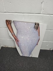 Mariah Carey Lifesize Cardboard Cut Out Silver Sparkly Dress.PP2007421