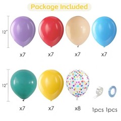 Boho Rainbow Balloons,Light Purple Blue Colorful Balloons Assorted Multi Color