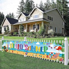 Summer Beach Party Decorations Tropical Hawaiian Luau Outdoor Pool Party Banners