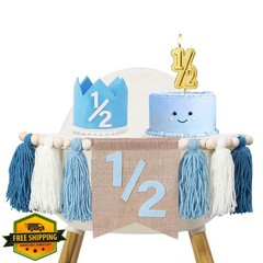 1/2 Birthday Boy Half Birthday Decorations High Chair Banner, 6 Month Girl Ta…