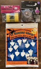 Halloween Decorations Lot With Table Cover Decorations Party Invitations VTG #2