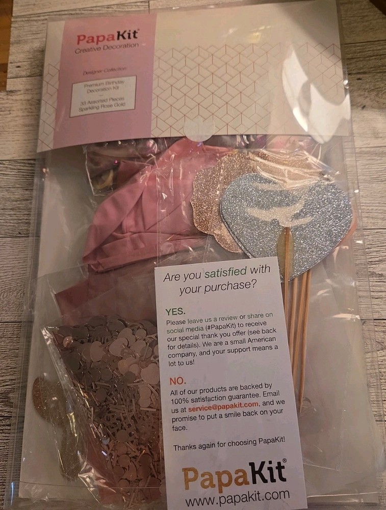 PapaKit Creative Decoration Premium Birthday Kit 33 Pieces Sparkling Rose…