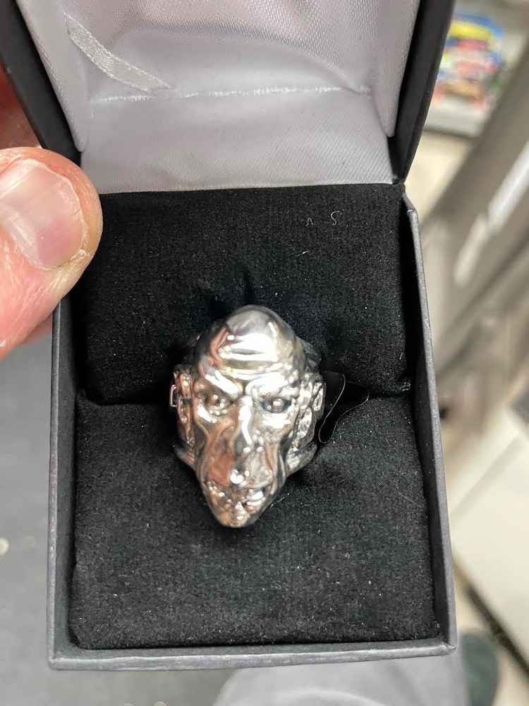 Nosferatu Face Plated Brass Ring – Trick Or Treat Studios Size 11