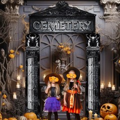 3 Pcs Halloween Cemetery Archway Halloween Cemetery Door Banners Decorations …