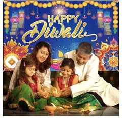 Happy Diwali Backdrop Banner Decor, Festival of Lights Party Photography