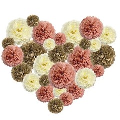 18 Pack Birthday Party Decorations Blush Pink Tissue Paper Pom Poms Flower