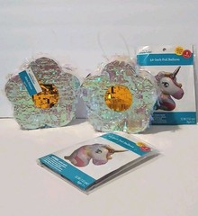Way to Celebrate! 52″ Multi-Color Unicorn Shaped Birthday Mini Piñata 5″. Set