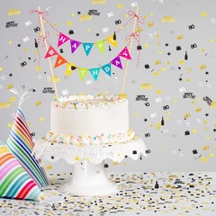 Hungdao 3000 Pieces Table Confetti Happy Birthday Cake Foil Metallic Sequins Con