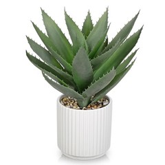Hollyone Large Artificial Agave 10 inches x 6 x 8 inches, Light Green