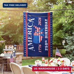 4th of July Decorations – 3×5 Ft Double Sided 3 Layers 250th Anniversary Flag –