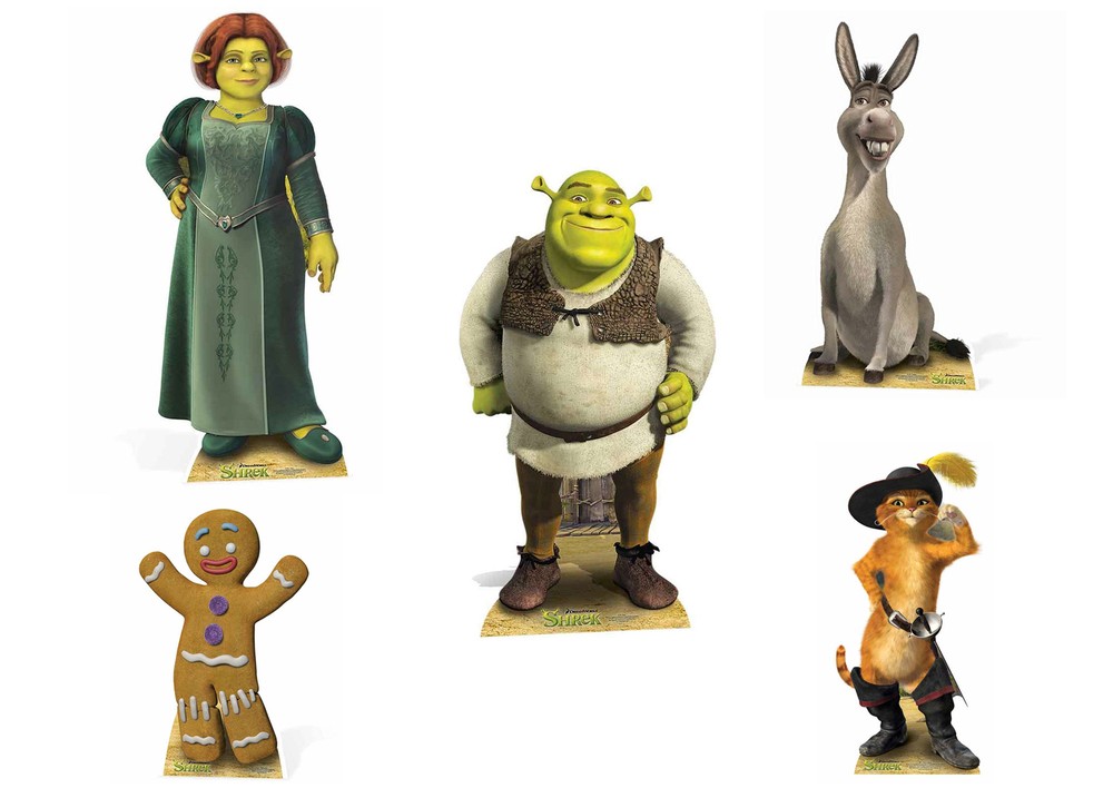 Shrek Official Cardboard Cutout Collection – Set of 5 includes Fiona and Donkey