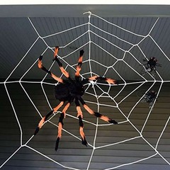 5FT/10FT Halloween Spider Web Decoration Cobwebs Spooky Haunted House Outdoor