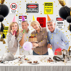 50Th Birthday Party Decorations – 9PCS Wall Signs for Adults 50 Years Old Party