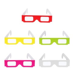 5 Pack 3D Diffraction Glasses Firework Diffraction Grating 5 Colors