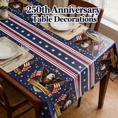 Vibrant 250th Anniversary Tablecloths for 4th of July and Memorial Day – 2 Pack