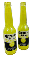 Handmade Glittered Corona Extra Beer Bottles – Set of 2 Glass Bottles