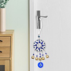Blue Sun Decoration Mother Hanging Wind Chime Evil Eye Pendant with Bell