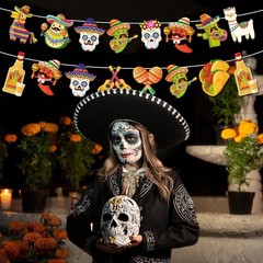 24PCS Mexican Theme Party Decorations, Fiesta Mexican Banner Cinco De Mayo Party