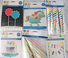 NEW 321 Party! Birthday Balloons LED CAKE TOPPER, HATS, CAKE BANNER, HORNS