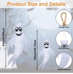 Ghost Windsocks Flag Outdoor Hanging Decoration Halloween Windsocks