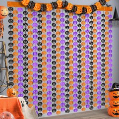 Halloween Party Decorations,2 Pack Orange Purple Black Pumpkin Metallic Foil Fri